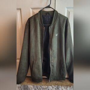 Jed North Dark Olive Bomber Jacket